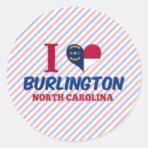Burlington, Carolina del Norte Pegatina Redonda