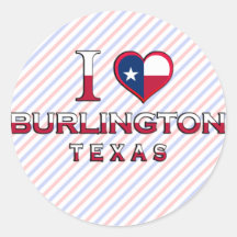 Burlington, Tejas Pegatina Redonda