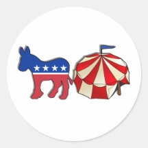 Burro del circo de Demócrata Pegatina Redonda
