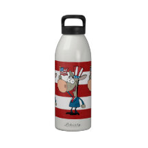 burro del demócrata con el tophat botella de agua