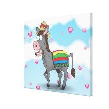 Burro mexicano lona envuelta para galerias