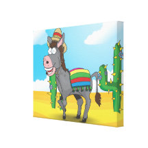 Burro mexicano lona envuelta para galerías