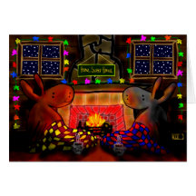 burros por el fuego del navidad felicitaciones