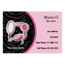 Businesscards rosados del salón de pelo tarjeta personal