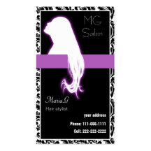 Businesscards y cita púrpuras del salón tarjeta de visita
