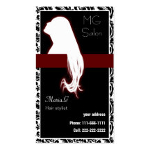 Businesscards y cita rojos del salón plantilla de tarjeta de visita