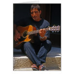 Busker maltés con la guitarra tarjetas