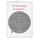 Búsqueda del amor del laberinto felicitación