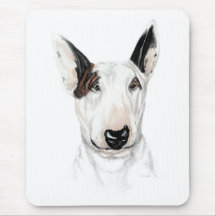 Busto de bull terrier alfombrillas de raton