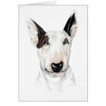 Busto de bull terrier felicitación