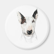 Busto de bull terrier imán de nevera