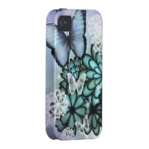 Butterflies and flowers Case-Mate iPhone 4 funda