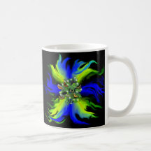 Butterfly on blue green Rainbow with stars, drops Teetasse