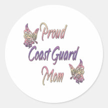 butterflyproudmomcoastguard etiqueta redonda