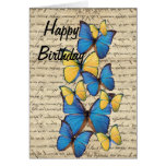 Butterrflies azules y amarillos felicitaciones