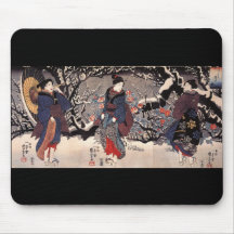 C. de pintura japonesa 1800's tapetes de ratones