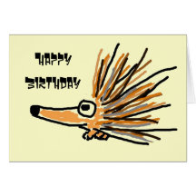 CA tarjeta de cumpleaños espinosa del puerco espín