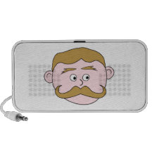 Caballero con el bigote portátil altavoz