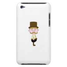 Caballero con el bigote y el sombrero superior Case-Mate iPod touch coberturas