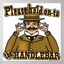 Caballero del bigote del manillar poster