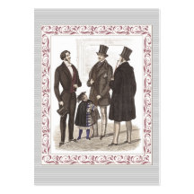 Caballeros elegantes de Biedermeier en desgaste fo Tarjetas De Visita