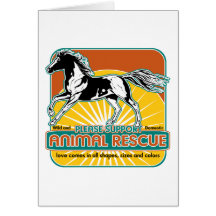 Caballo animal del rescate tarjeta