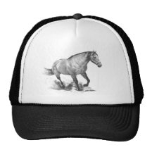 CABALLO: ARTE DEL LÁPIZ DEL REALISMO GORRO DE CAMIONERO
