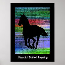 Caballo corriente negro posters