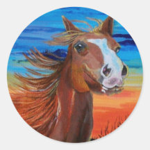 Caballo de Arizona Etiqueta Redonda