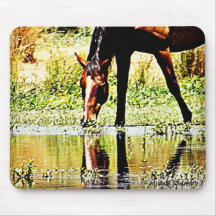 Caballo de bahía "reflexiones " tapete de ratón