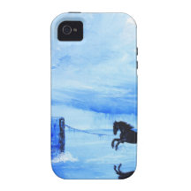 caballo de guerra negro Case-Mate iPhone 4 carcasa