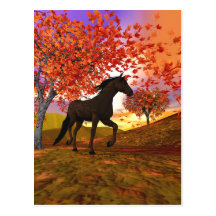 caballo de la caída 3d tarjeta postal