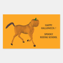 Caballo de la calabaza rectangular pegatinas