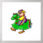 Caballo de la falsificación del montar a caballo d posters