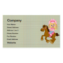 Caballo de montar a caballo de la vaquera (rosa) plantillas de tarjetas personales