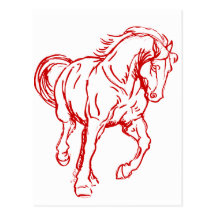 Caballo de proyecto galopante postal