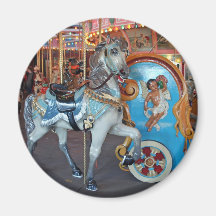 ¡Caballo del carrusel con la querube! Iman De Nevera