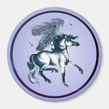 Caballo del tono e imán azules de la pluma