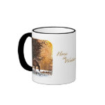 Caballo en invierno tazas