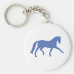 Caballo extendido del Dressage del trote (azul) Llaveros Personalizados