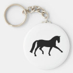 Caballo extendido del Dressage del trote (negro) Llavero