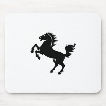 Caballo negro Mousepad Alfombrillas De Raton