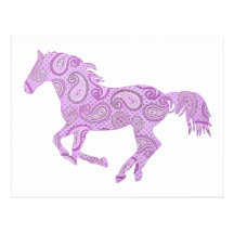 Caballo púrpura lindo de Paisley Postales