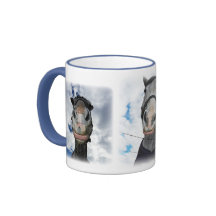 Caballo que consigue Lippy - cara divertida Taza