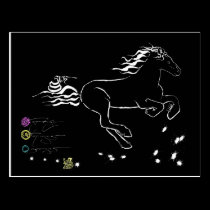 Caballo que galopa a la derecha (wb) [postal] tarjetas postales