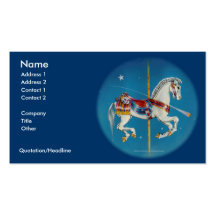 Caballo rojo, blanco y azul de la tarjeta de visit