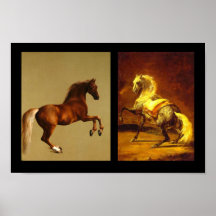 CABALLO ROJO Y CABALLO DAPPLED GRIS POSTERS