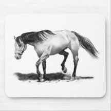 CABALLO, SEMENTAL, REALISMO DEL ARTE DEL LÁPIZ ALFOMBRILLAS DE RATÓN