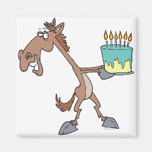 caballo tonto del cumpleaños con el dibujo animado imanes  