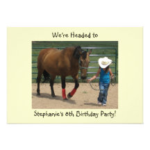 Caballo y chica que caminan - fiesta de Tennessee Anuncio Personalizado
